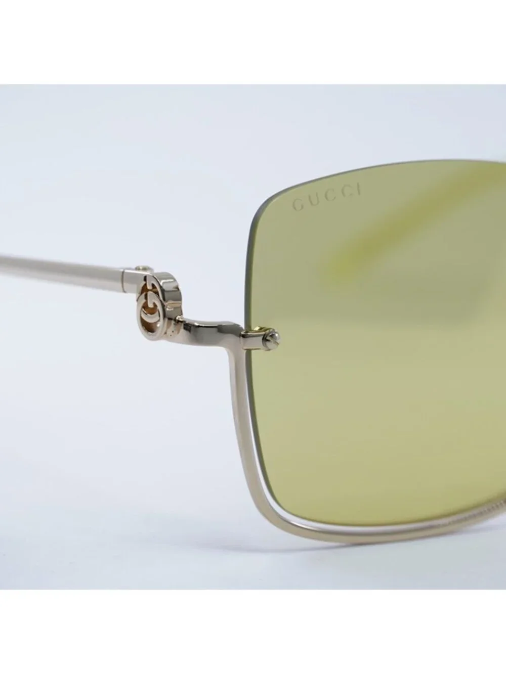 Gucci GG1279S 006 Sunglasses Gold Square Frame, Yellow Gold Mirror Lenses